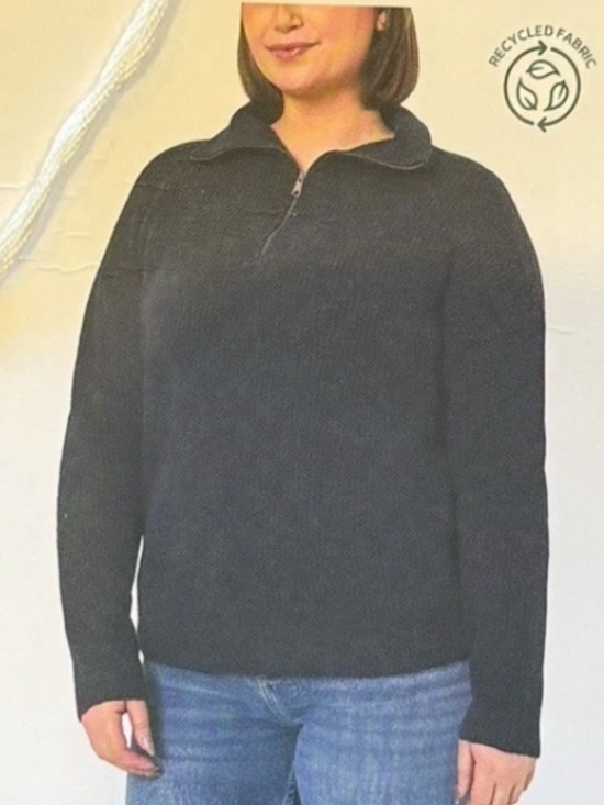 Modern Ambition Sweaters - NWT Modern Ambition Cozy Ribbed Women's Half-Zip Navy Knit Sweater SIZE XL